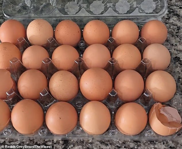 Husbands fury after discovering wifes infuriating egg habit - and hes not alone Divorce is imminent As the camera moved from egg to egg, viewers watched him crack shell after shell, only to be met with nothing inside