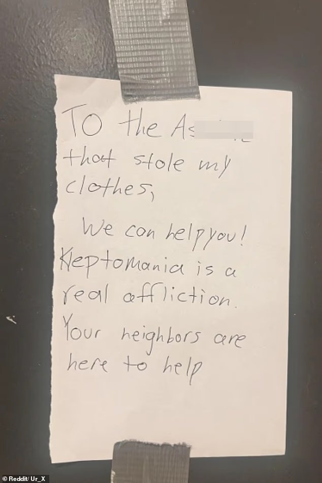 Neighbours passive aggressive note in the communal laundry room sparks fierce debate
