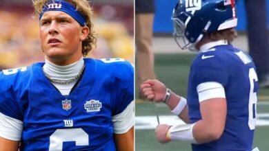 Jaxson Dart’s ‘Good Luck’ Diamond Necklace Breaks During Giants Loss