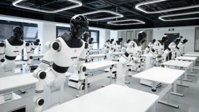 A school for training humanoid robots has been opened in China.