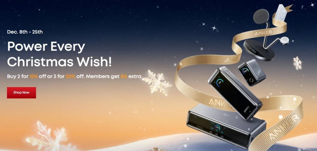 Anker Christmas 2025 Deals Save Big on Power Banks, Chargers & Cables ￼