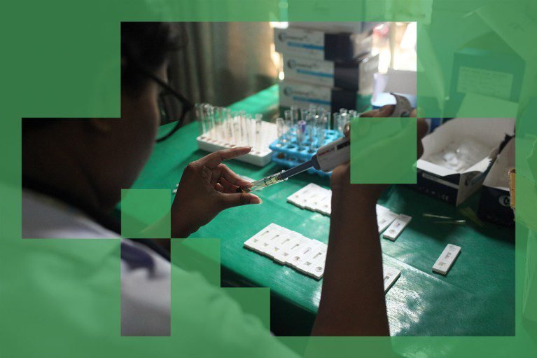 AI is saving time and money in research A patient's blood sample is tested for dengue at the laboratory of Mugda Medical College in Dhaka, Bangladesh.