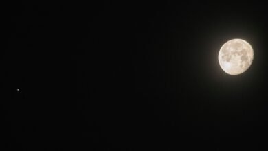 Dont miss Jupiter shining close to the waning gibbous moon on Dec. 7