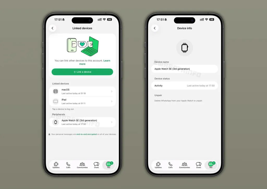 يعمل WhatsApp على إظهار الأجهزة الطرفية المتصلة، والمزيد