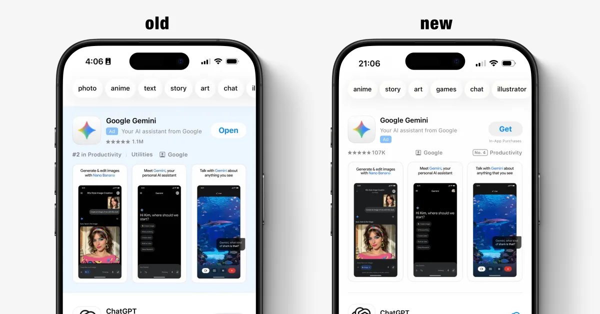 تختبر Apple تصميمًا جديدًا لمتجر التطبيقات الذي يطمس الخط الفاصل بين الإعلانات ونتائج البحث