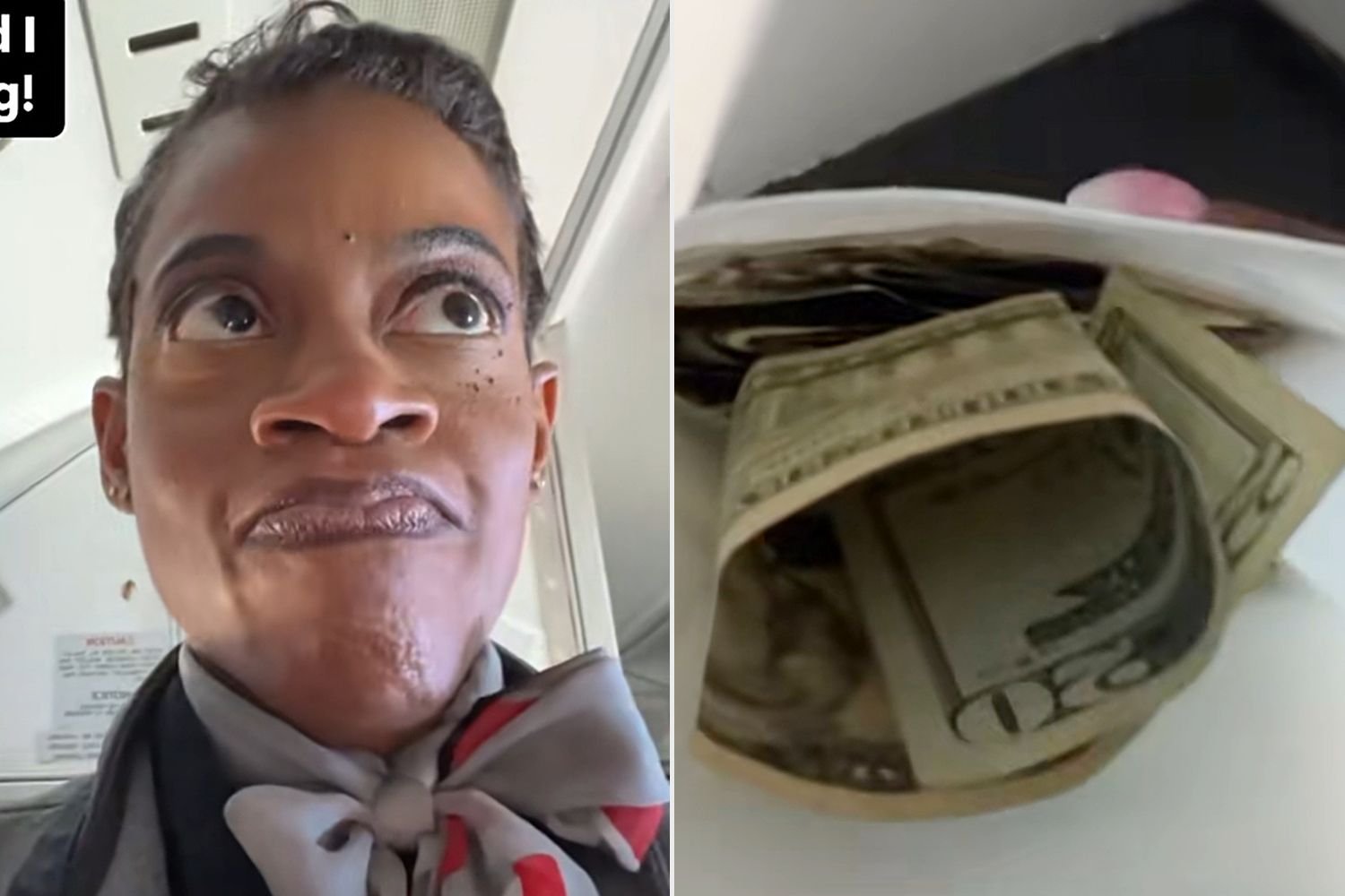 Passenger Caught Handing Flight Attendant Barf Bag with Cash Inside While Mid-Flight (Exclusive)
