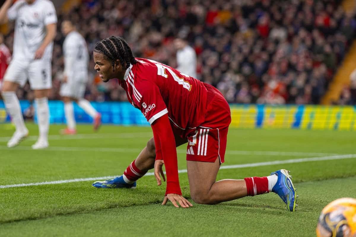 Rio Ngumoha Injury Update Slot Explains Barnsley Substitution Rio Ngumoha Injury Update Slot Explains Barnsley Substitution