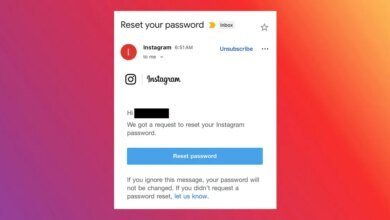 PSA يجب تجاهل رسائل البريد الإلكتروني الخاصة بإعادة تعيين كلمة مرور Instagram